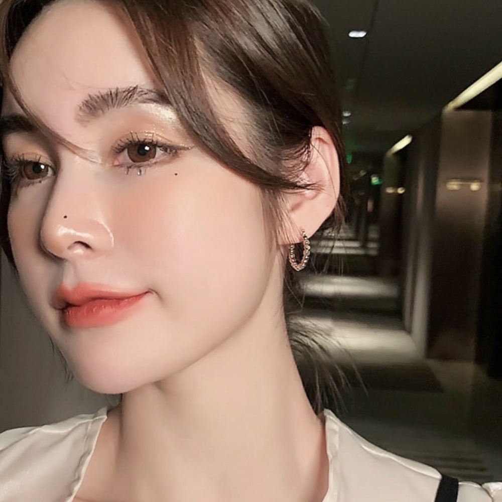 Any 2/$20! Gold Cubical Bead Hoop Earrings - Picture 2 of 8